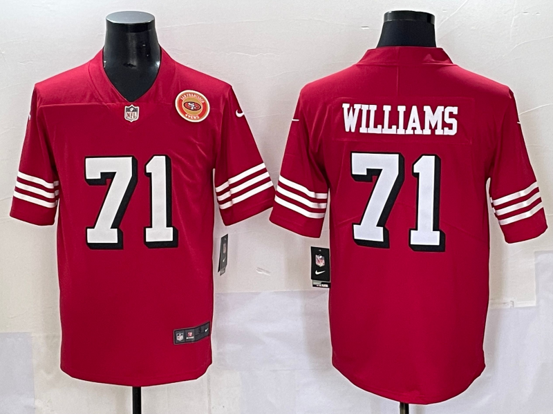 Men San Francisco 49ers #71 Williams red 2025 Nike Limited NFL Jersey style 3